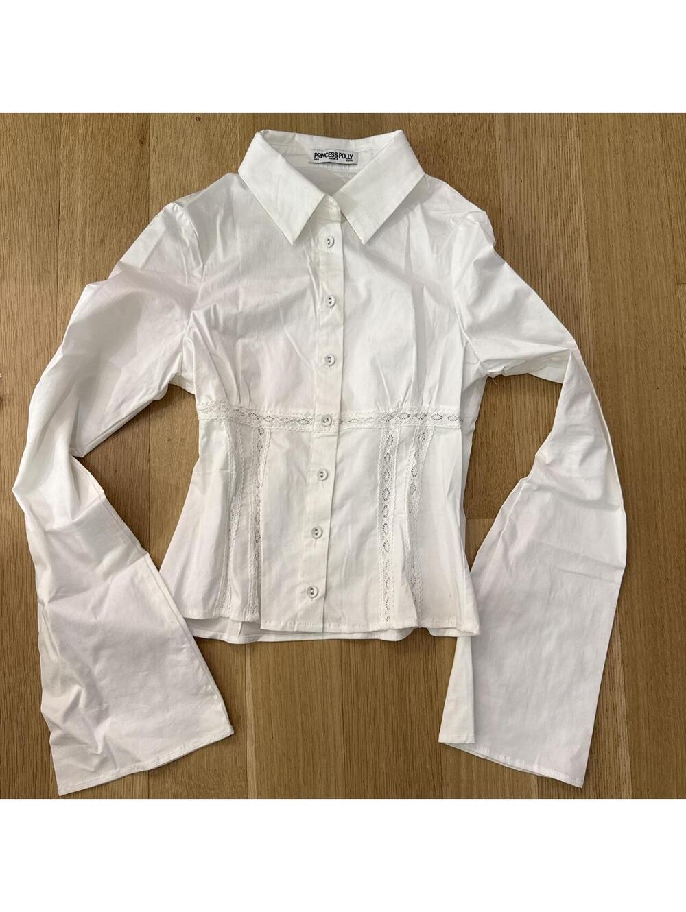 White Princess Polly blouse with lace detailing
